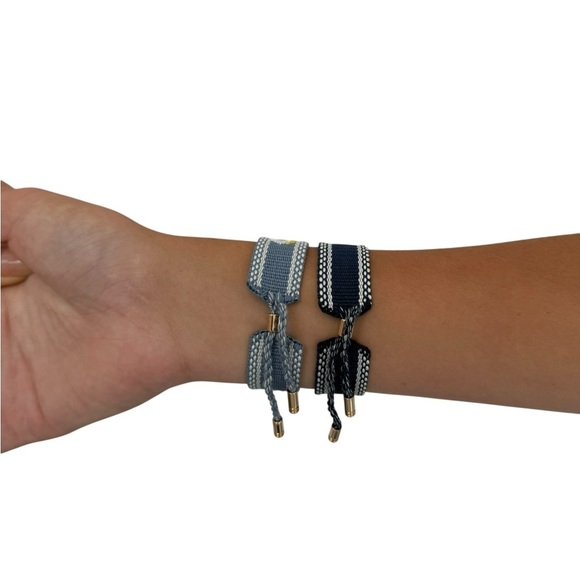 NWT 2 Blue and Gray Evil Eye Woven Bracelets - Picture 3 of 4